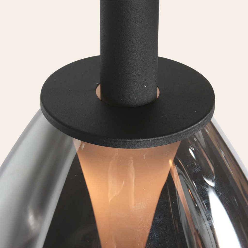 Steinhauer Glimsy Hanglamp Zwart | 5-Lichts, Verstelbaar, Smoke Glas, Perfect voor Eettafel Steinhauer