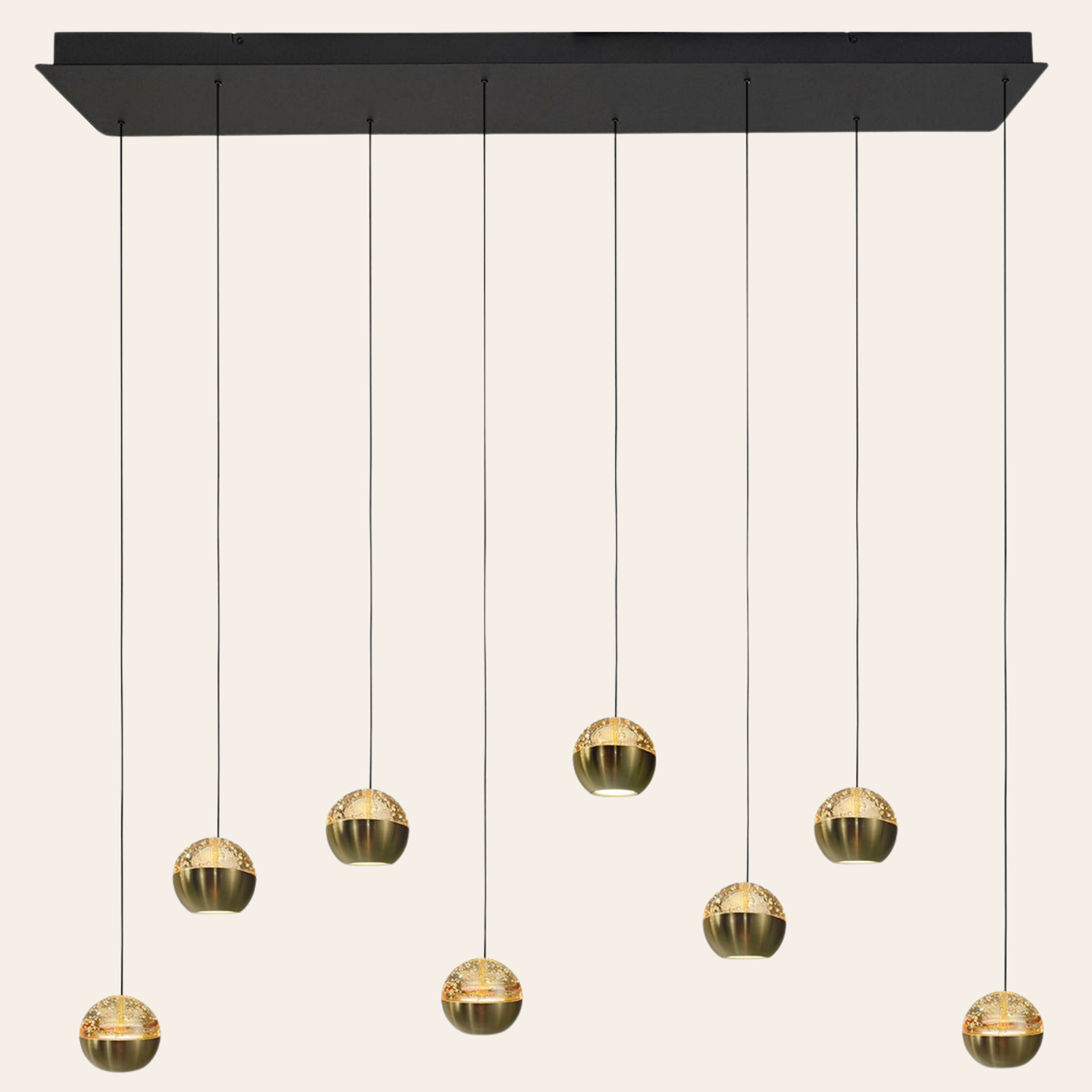 Steinhauer Belluno Hanglamp Messing | 8-Lichts Smoke Glas, Verstelbare Kabels voor Eettafel Steinhauer