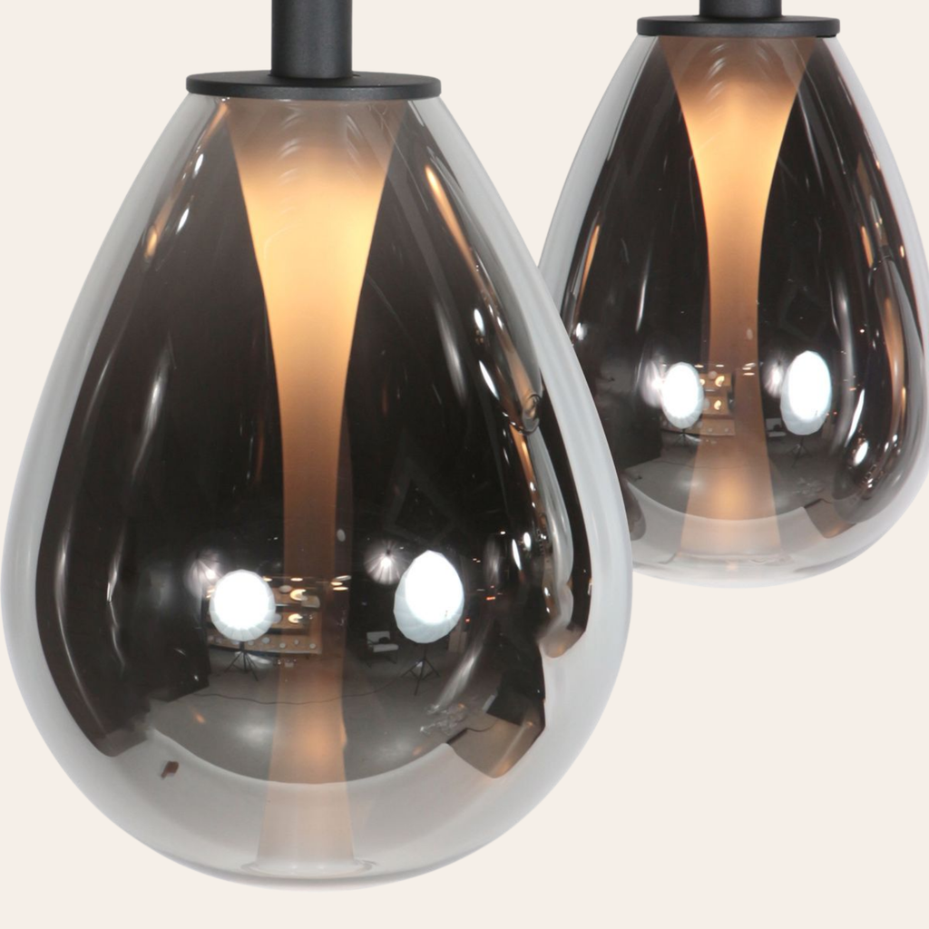 Steinhauer Glimsy Hanglamp | Zwart Metaal, Smoke Glas, Verstelbaar voor Eettafel Steinhauer
