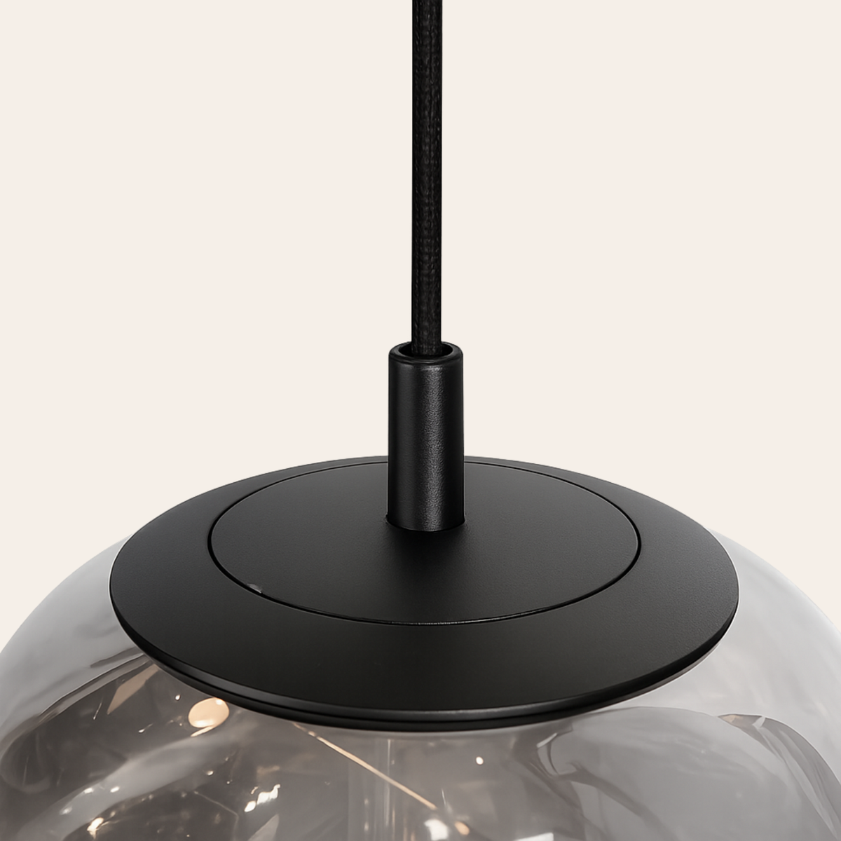 Steinhauer Bollique Hanglamp | Zwart Metaal, Smoke Glas, Dimbaar, Verstelbaar Steinhauer