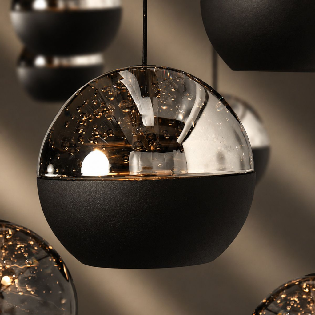 Steinhauer Belluno Hanglamp | Zwart Smoke Glas, 8-Lichts Eettafel Verlichting, Dim-to-Warm Steinhauer