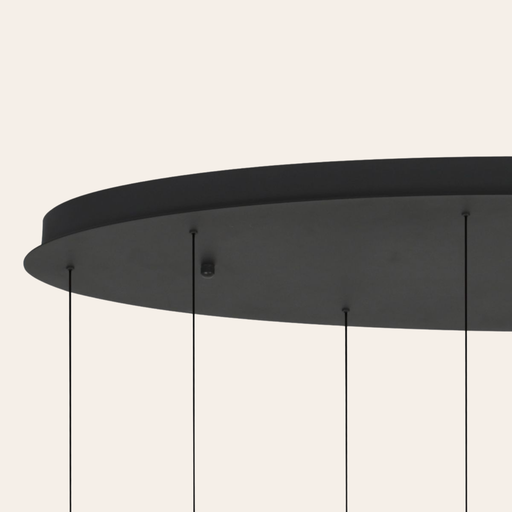 Steinhauer Belluno Hanglamp | Zwart Messing, Ovaal, 8-Lichts LED, In Hoogte Verstelbaar voor Eettafel