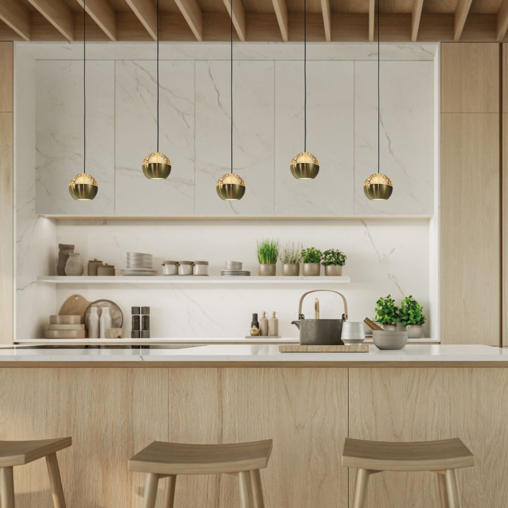 Steinhauer Belluno Hanglamp Messing | Verstelbaar 5-Lichts, Modern Voor Eettafel