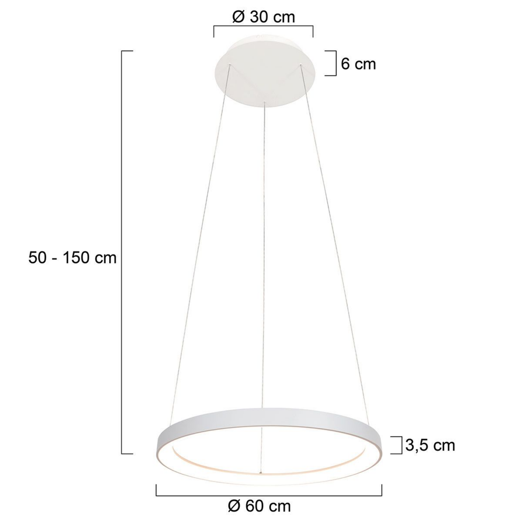 Steinhauer Ringlede Hanglamp Wit | Dimbaar, Verstelbaar, Modern Ringdesign Steinhauer