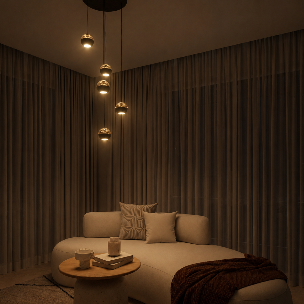 Steinhauer Belluno Hanglamp | 5-lichts, Smoke Glas, Verstelbaar Cable Lift