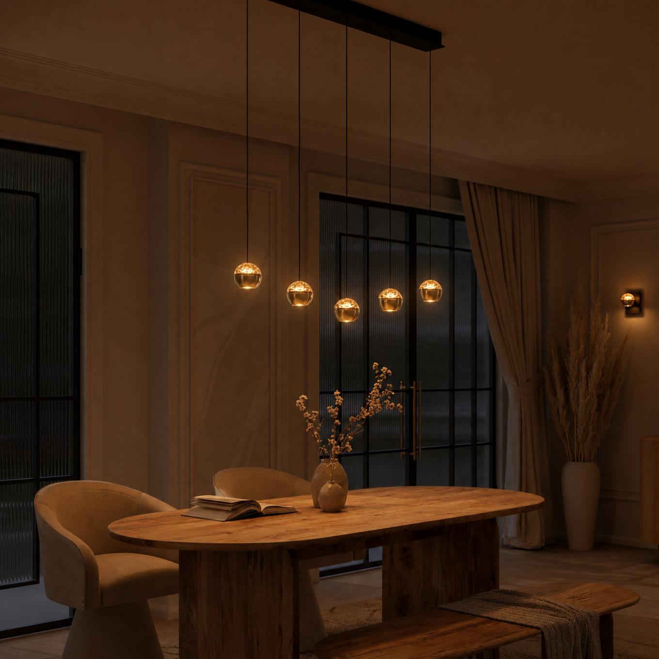 Steinhauer Belluno Hanglamp Messing | Verstelbaar 5-Lichts, Modern Voor Eettafel