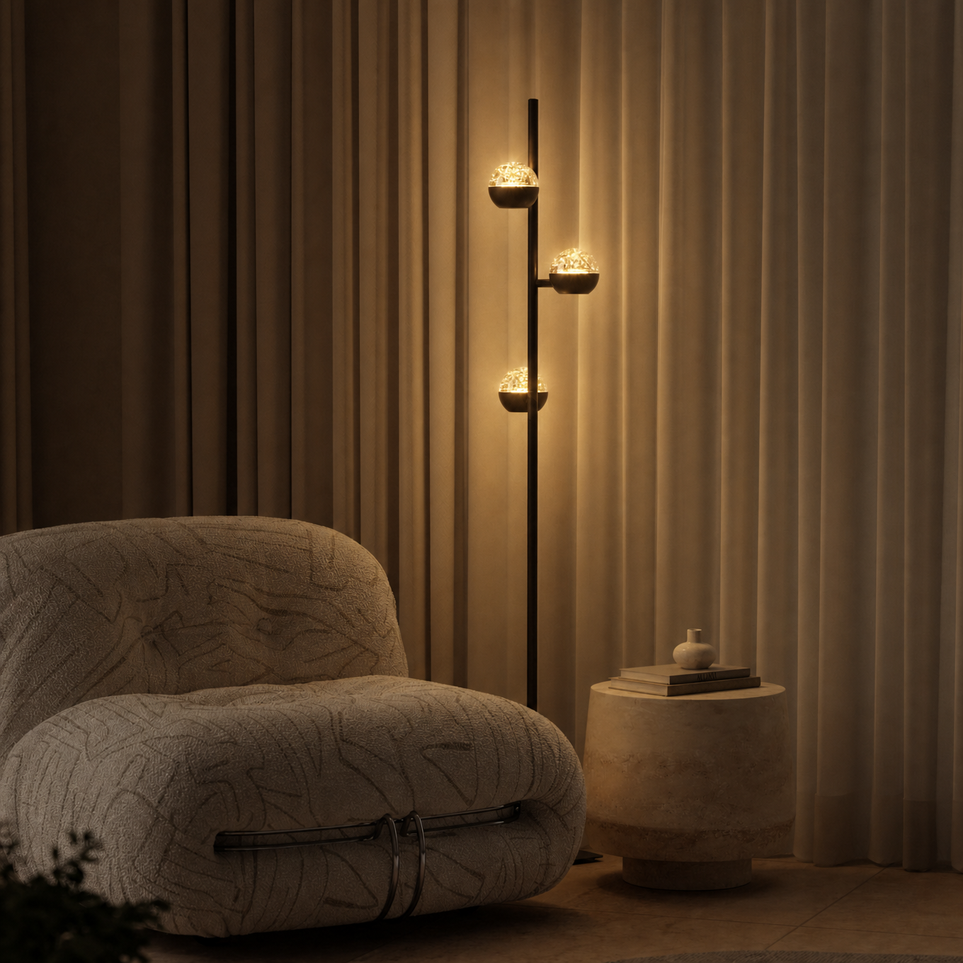 Steinhauer Belluno Vloerlamp | Smoke Glas, Dimbaar, 3-Lichts Design voor Woonkamer