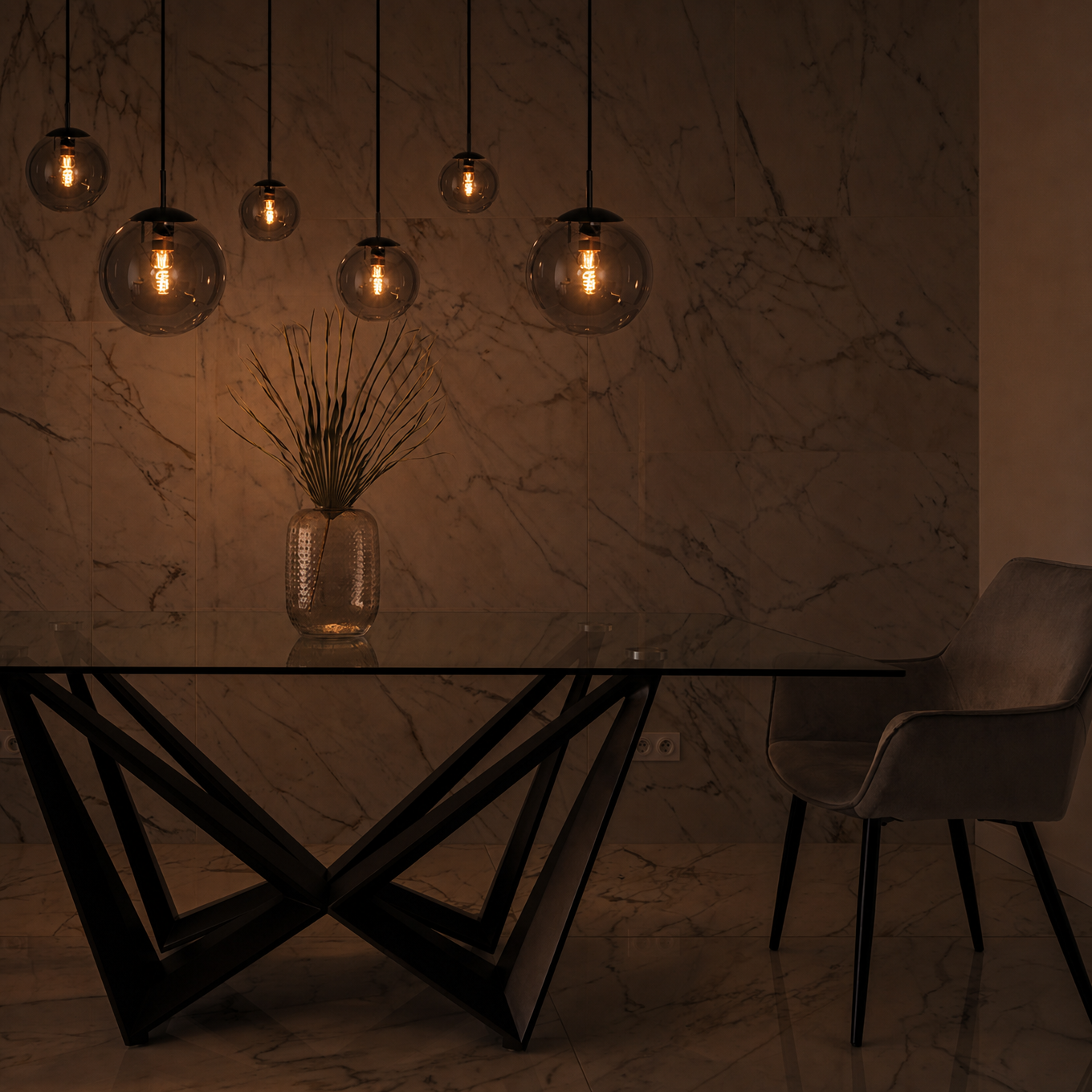 Steinhauer Bollique Hanglamp Zwart | 6-Lichts, Verstelbare Hoogte voor Eettafel en Woonkamer
